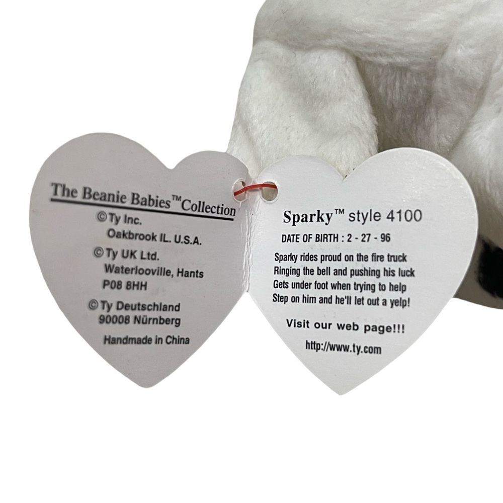 Ty Retired Beanie Baby Sparky "DOTTY" On Tags Errors 1996 Pe Pellets - Picture 5 of 7